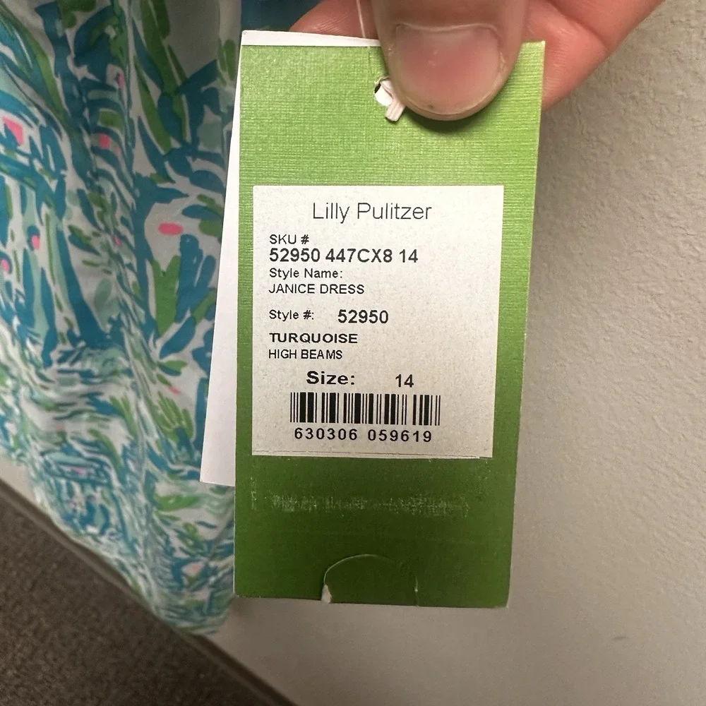 Lilly Pulitzer Fluorescent Janice Midi Dress Womens Size 14 Summer Turquoise NWT - Picture 4 of 8